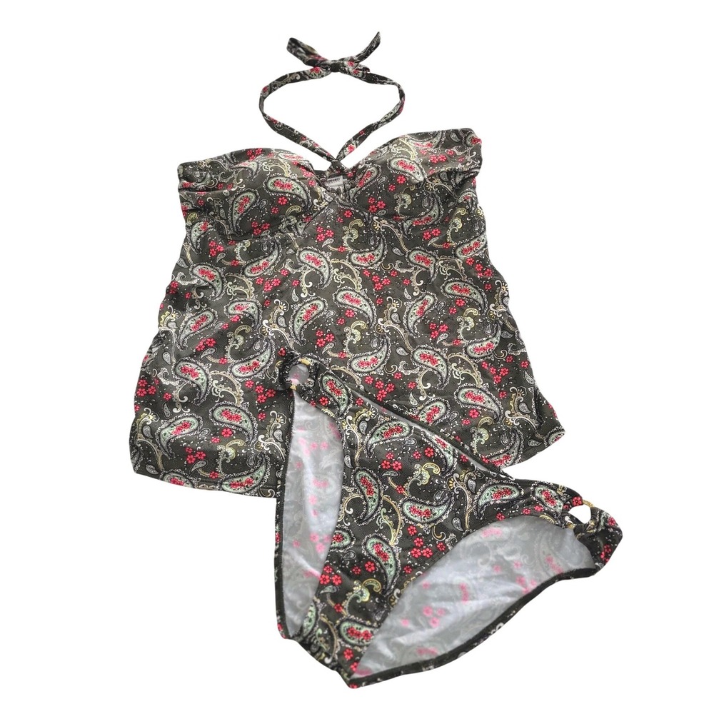 Motherhood Maternity Paisley Bikini - pink and green
